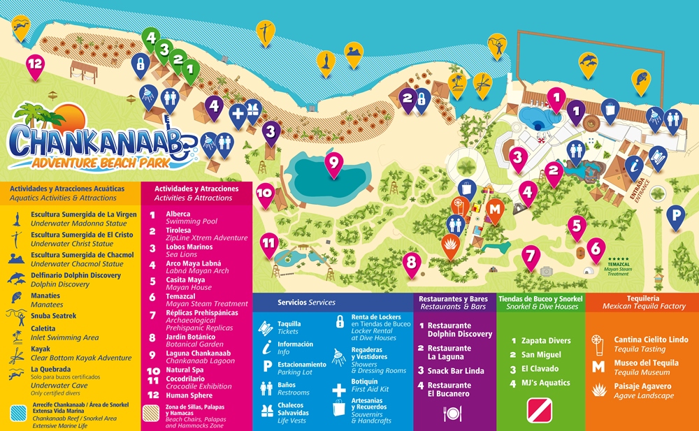 Mapa del Parque Chankanaab - Foto de Internet.