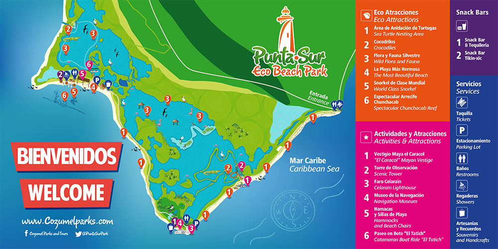 Mapa Parque Punta Sur- Foto de cozumelparks.com