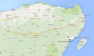 Mapa para llegar al Cenote Chac Mool - Foto Google Maps.