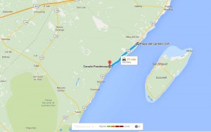Mapa para llegar al Cenote Ponderosa- Foto Google Maps.